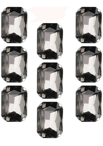 13x18 (1.8 Cm) Dikdörtegen Kasalı Dikme Cam Taş Gri 10 Adet