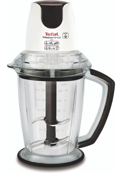 MB470B Masterchop Powelix Maxi 4 Bıçaklı Rondo ve Doğrayıcı, 1.5 L Hazne, 500 W, Beyaz - 1500637071