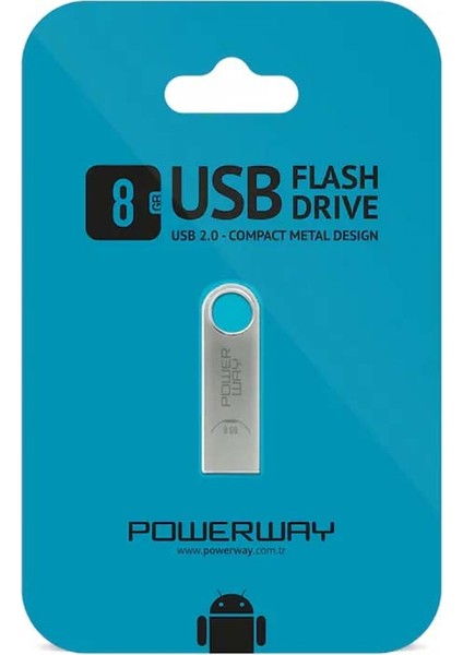 Powerway 8 GB Metal USB 2.0 Flash Bellek