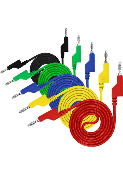 OEM P1036 5 Renkli 1 Metre 1000V - 19A Multımetre Test Uçları Kablo Kiti