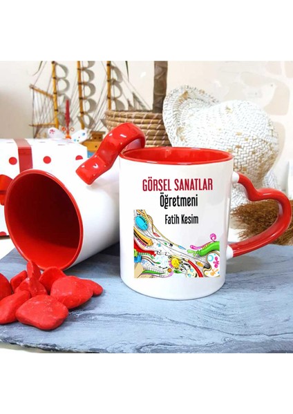 Görsel Sanatlar Öğretmenine Özel Öğretmenler Günü Hediyesi Kişiye Özel Kupa Bardak