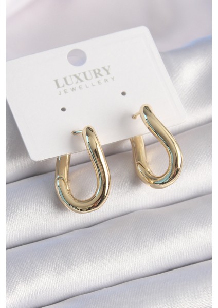 Pirinç Gold Renk Halka Model Kadın Küpe - TJ-BKP9532