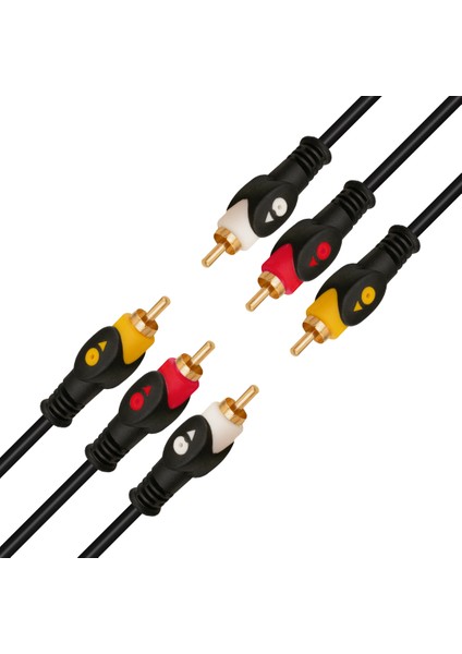 OEM 3 Rca + 3 Rca 1.5 Metre Kablo Powermaster Kutulu