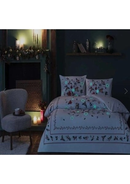 Glow Parlayan Çift Kişilik Nevresim Takımı Charm Kırmızı