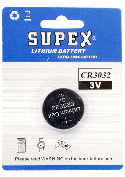 Supex CR3032 3V Lityum Pil Tekli