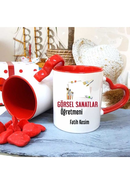 Görsel Sanatlar Öğretmenine Özel Öğretmenler Günü Hediyesi Kişiye Özel Kupa Bardak