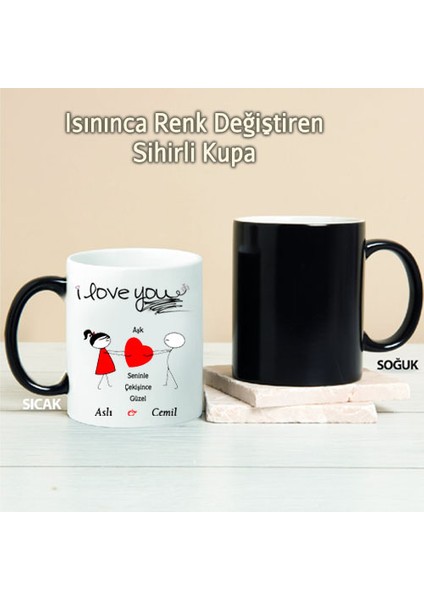 Aşk Seninle Çekişince Güzel Kişiye Özel Sihirli Kupa PI170