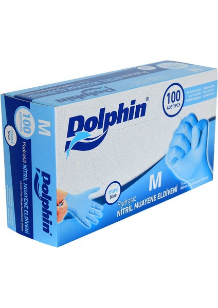 OEM Pudrasız Mavi Nitril Eldiven Orta Boy (M) 100 Lü Paket