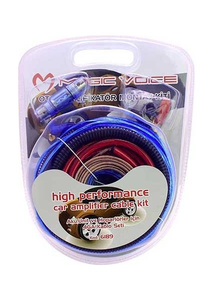 OEM Magıcvoıce MV-6189 4ga Oto Amfi - Anfi Kablo Seti 120A Sigorta Dahil