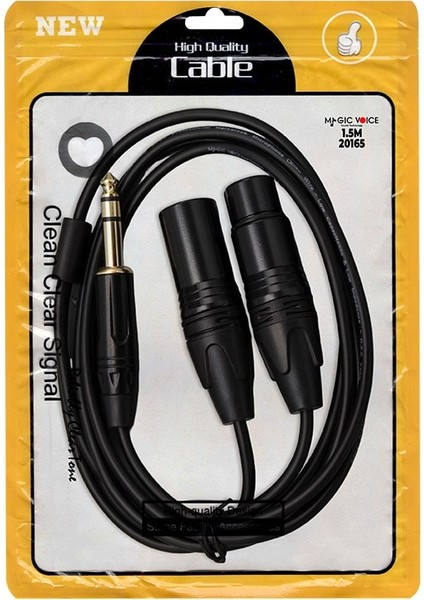 OEM Powermaster LD390A Canon Erkek Dişi + 6.3mm Stereo Erkek 1.5 Metre Kablo
