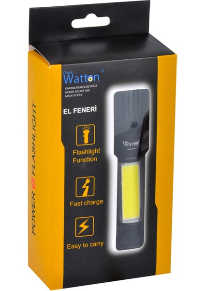 Uzun Menzilli El Feneri Mıknatıslı Watton WT-602