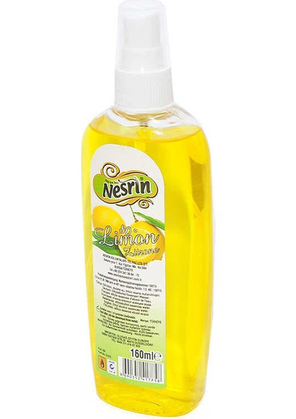 Limon Kolonyası Sprey 80 Derece Pet Şişe 160 ml