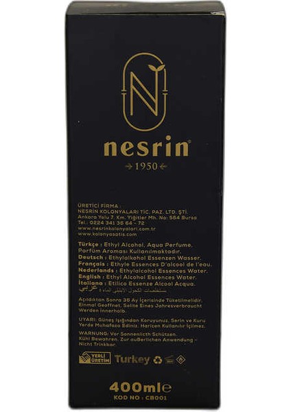 Cennet Bahçesi Kolonyası 80 Derece Özel Seri Kutulu Pet Şişe 400 ml - Eau De Cologne