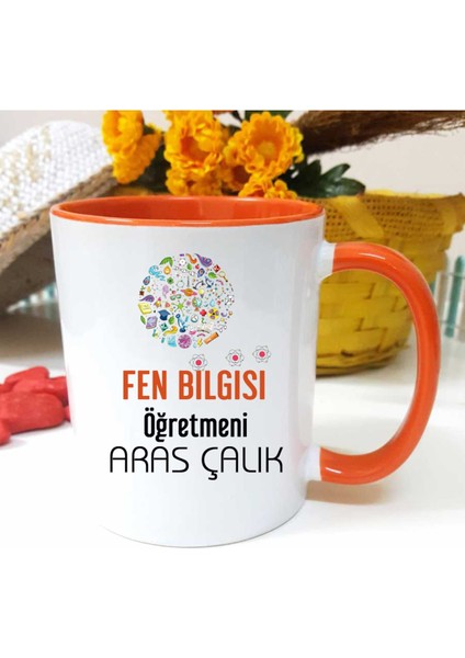 Fen Bilgisi Öğretmenine Özel Öğretmenler Günü Hediyesi Kişiye Özel Kupa Bardak