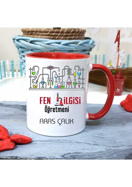 Fen Bilgisi Öğretmenine Özel Öğretmenler Günü Hediyesi Kişiye Özel Kupa Bardak