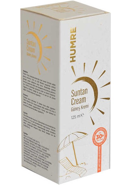 Güneş Kremi Spf 30+ Uva+Uvb Suntan Cream 125 ml