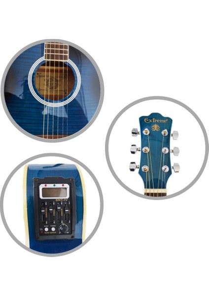 Gitar Akustik Extreme Sahne Gitarı (XAC45EQ4BLS) indirimleri