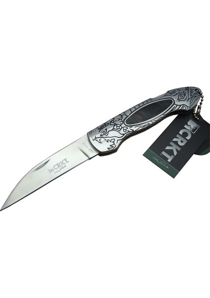 Crkt Cr 0124 Kamp Çakı 20 cm - Metal Desenli Sap, Kılıflı, Kutulu