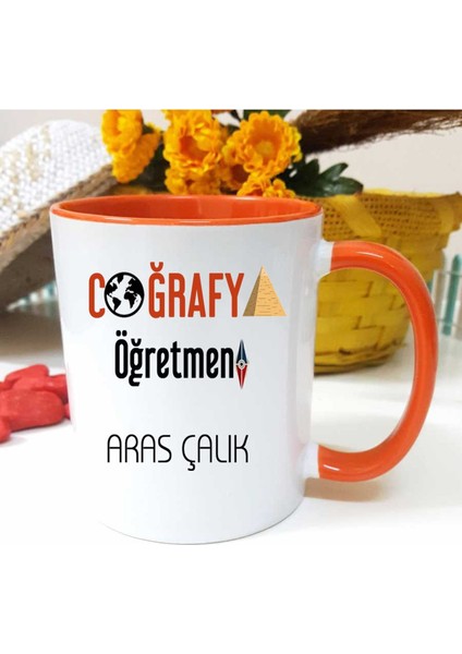 Coğrafya Öğretmenine Özel Öğretmenler Günü Hediyesi Kişiye Özel Kupa Bardak