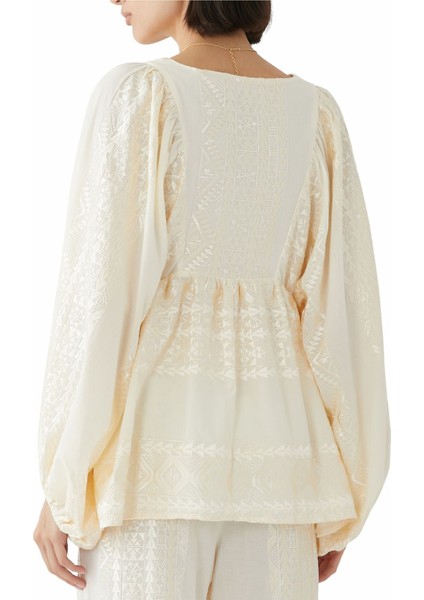 Nakışlı Balon Kol Bluz modelleri