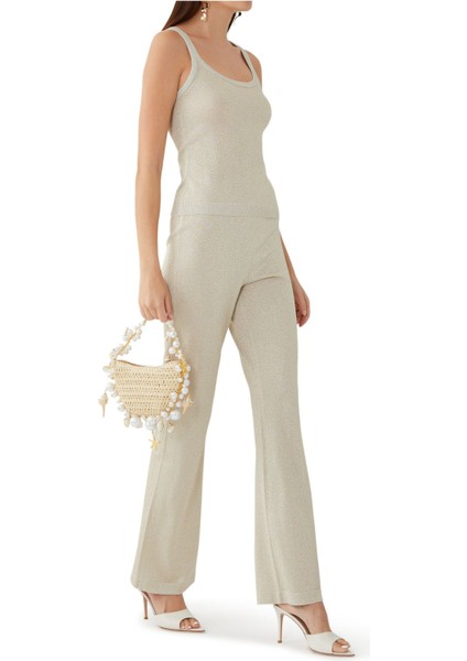 Işıltılı Viskon Kolsuz Bluz fiyatları