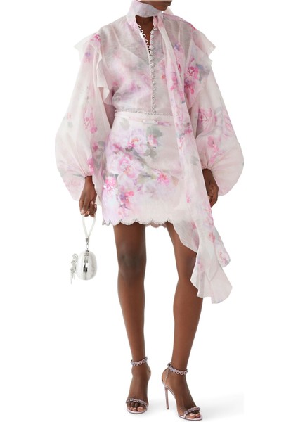 Zarif Fırfır Detaylı Kravat Yaka Bluz fiyatları