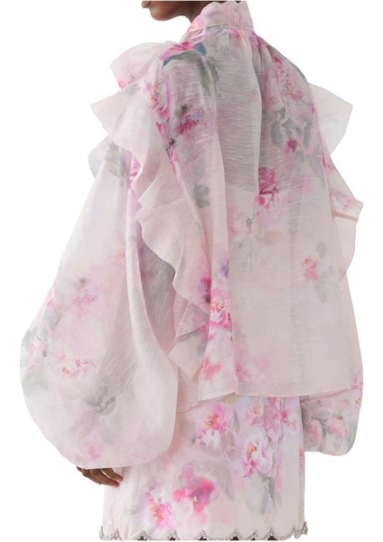 Zarif Fırfır Detaylı Kravat Yaka Bluz modelleri