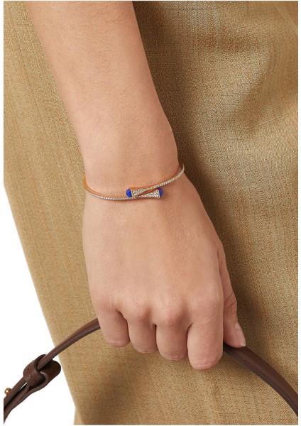 Zarif Lapis Lazuli ve Pırlantalı 18K Rose Gold Bilezik