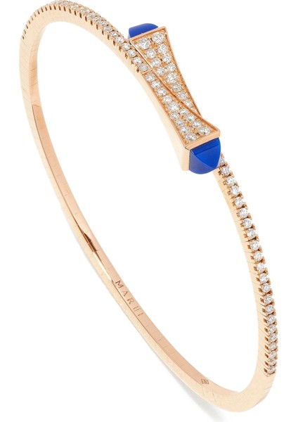 Zarif Lapis Lazuli ve Pırlantalı 18K Rose Gold Bilezik