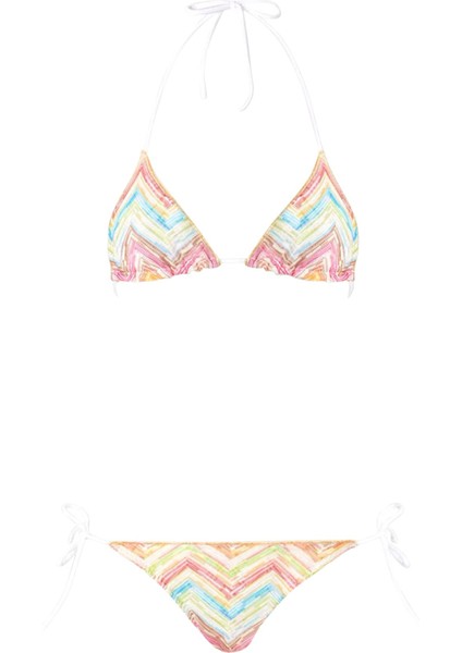 Zigzag Desenli Üçgen Bikini