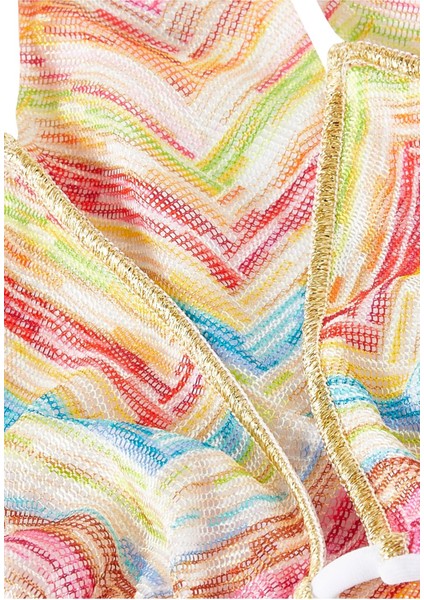 Zigzag Desenli Üçgen Bikini