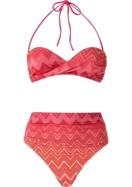 Zig Zag Lamé Esnek Naylon Bikini