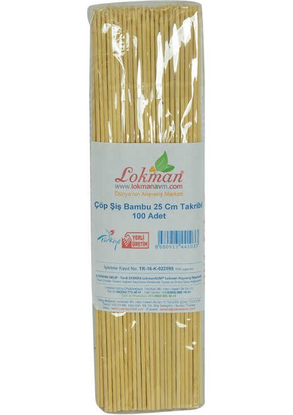 Çöp Şiş Bambu Şişleri 25 cm Takribi 100 Adet 1 Paket fiyatları