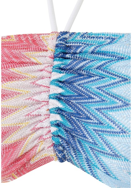 Chevron Desenli Bandeau Bikini Seti