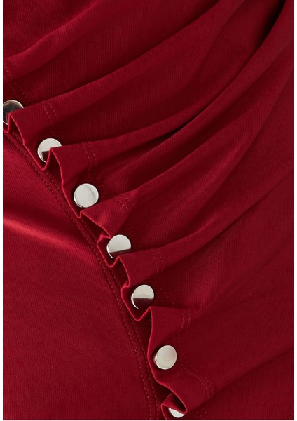 Şık Kısa Kollu Drapeli Bluz fırsatları