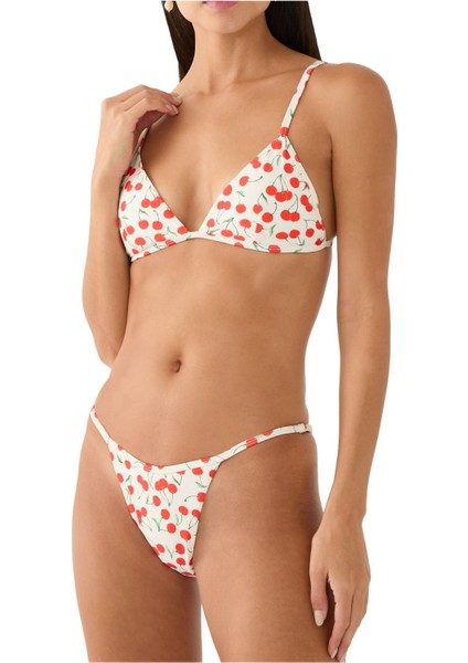 Çarpıcı Kiraz Desenli Bikini Altı - Beyaz fiyatları