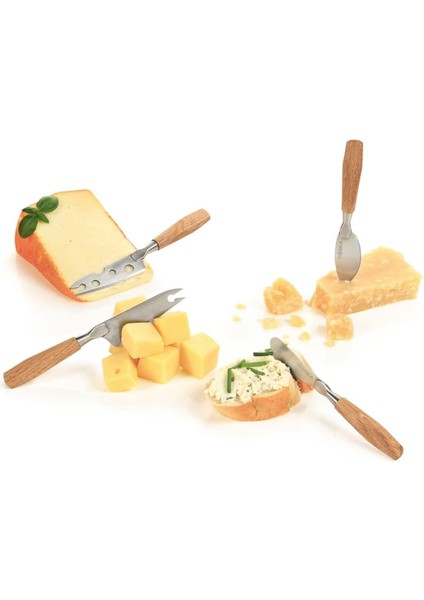 Mini Peynir Bıçağı Seti, 4'lü, Ahşap Sap Detayı, Hollanda Üretimi fırsatları