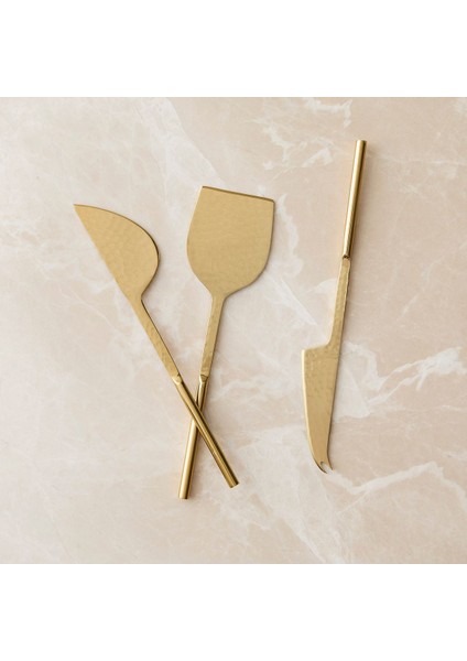 Çekiçlenmiş Metal Peynir Bıçakları, 3'lü Set