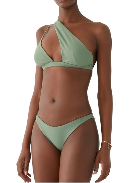 Tek Omuzlu Bikini Üstü - Yeşil