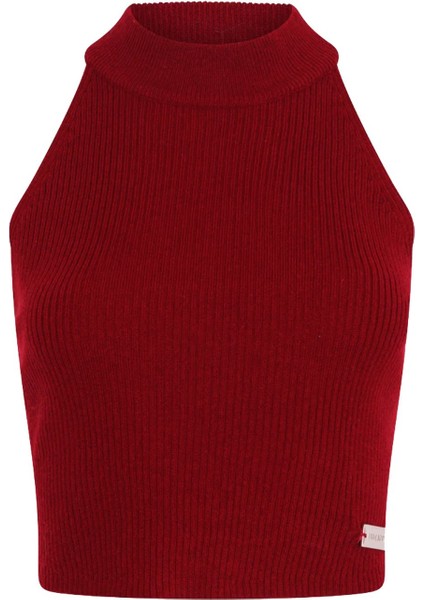 Ribanalı Kısa Halter Bluz