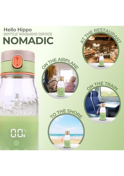 Nomade Taşınabilir Kablosuz USB Biberon Isıtıcı, 300 Ml, Ayarlanabilir Isı