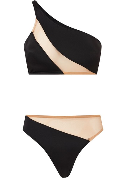 Yılan Desenli Tek Omuz Bikini Üstü