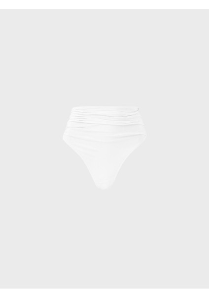 Yüksek Bel Tanga Kesim Ruched Bikini Altı Şık ve Rahat, %80 Geri Dönüşümlü Polyester