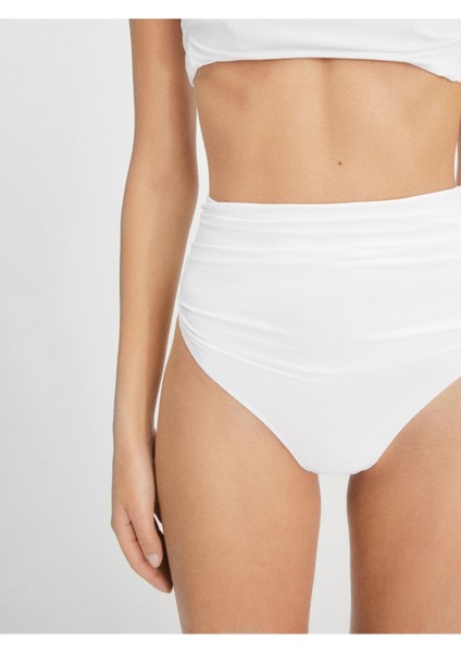Yüksek Bel Tanga Kesim Ruched Bikini Altı Şık ve Rahat, %80 Geri Dönüşümlü Polyester fiyatları