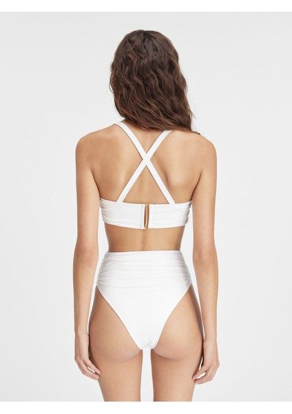 Yüksek Bel Tanga Kesim Ruched Bikini Altı Şık ve Rahat, %80 Geri Dönüşümlü Polyester fırsatları