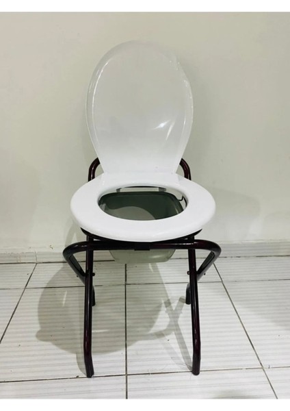 Kapaklı Klozet Engelli Yaşlı Hasta Tuvalet Yükseltici Seyyar Hasta Tuvaleti Katlanabilir Klozet