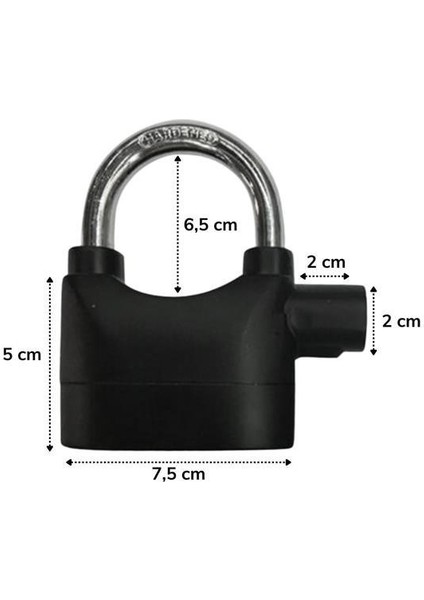 Desibel Siyah Alarmlı Çok Fonksiyonlu Ekstra Güvenlikli Kare Asma Dolap Kilidi fiyatları