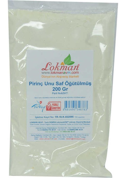 Pirinç Unu Saf Öğütülmüş 200 gr Paket fiyatları