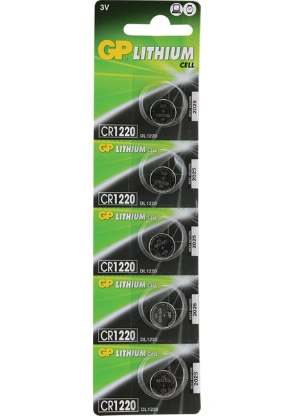 Gp Cr1220 3 Volt Lityum Pil 5li Düğme Pil Gpcr1220-C5