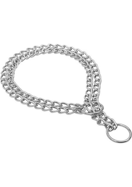 Eğitim Serisi Çift Sıra Boğma Zincirli Köpek Boyun Tasması - 2,5X35-45cm Chrome